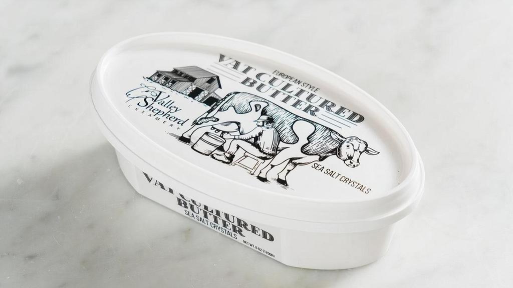 Valley Shepherd Creamery Cultured Butter  · Long Valley, NJ cultured butter made from grass fed brown cow cream and crunchy sea-salt crystals.
