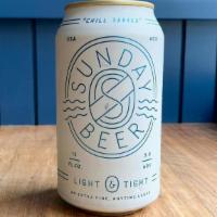 Lager · Sunday Beer Company, Brooklyn. Light, Crisp.  Pairs great with a BEC. 12 oz can. Must be 21 ...