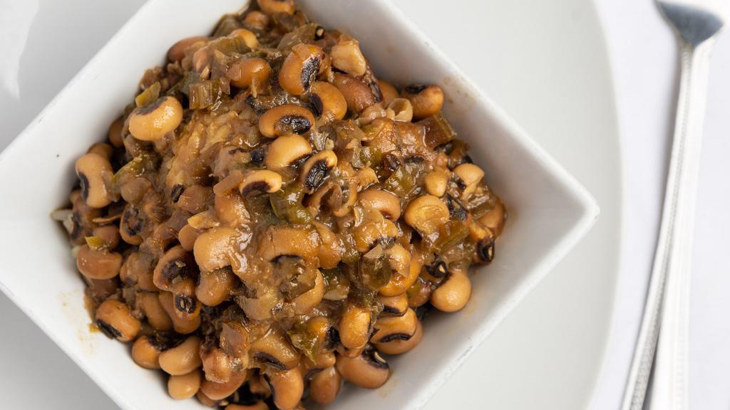 Hoppin' John · Black eyed peas over white rice.