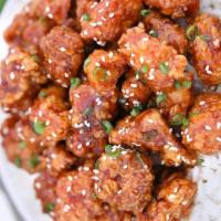 C 8. General Tso’S Chicken  · It is spicy. Served with pork fried rice and egg roll