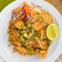 Pad Thai · Choice of protein. Stir-fried rice noodles, with egg, scallions, bean sprouts and roasted pe...