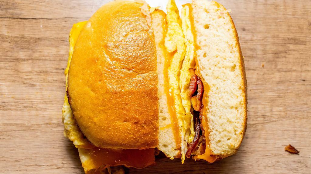 Classic Breakfast Sandwich · 2 Fried, Scrambled, or Egg Whites on a Hard Roll, Bagel, or English Muffin with your choice of Cheese, Bacon, Sausage, Ham, or Capicola.