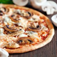 Mushroom Pizza · Our fresh, daily made pizza dough topped with house marinara sauce, fresh mushrooms and load...