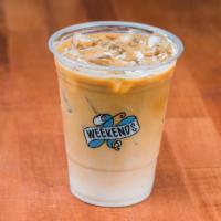 Iced Latte · 16 oz drink.
Freshly pulled double espresso shot of locally roasted Ethiopia-Nicaragua blend...