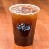 Iced Americano · 16 oz drink.
Freshly pulled double espresso shot of locally roasted Ethiopia-Nicaragua blend...