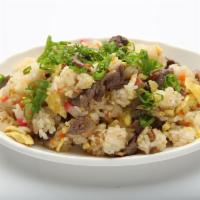 Beef Fried Rice · Fried rice containing beef and various vegetables