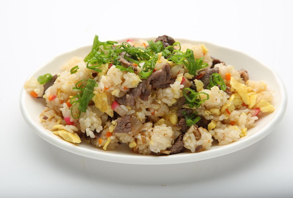 Beef Fried Rice · Fried rice containing beef and various vegetables