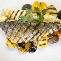 Branzino · Served as whole or fillet. Choice of sides, (Rice, mashed potatoes, vegetables).