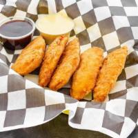 Chicken Tenders · Suggested with a side of honey mustard or honey BBQ sauce