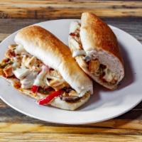 Chicken Philly Sub · Chicken, cheese, mushrooms, green peppers and onions.