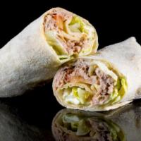 Low Fat Tuna Wrap · Fresh Wrap made with Italian style tuna salad made with sauteed vegetables and low fat Itali...