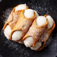 Cannoli · Delicious tube of fried dough, filled with a sweet, creamy ricotta filling.