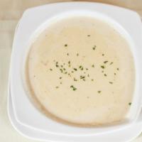 Clam Chowder · A thick hearty soup consisting of clams potatoes onions within a milk or cream base