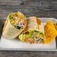 Potato Burrito · Crispy potatoes, chipotle sour cream, scallions, blended cheese and lettuce with your choice...