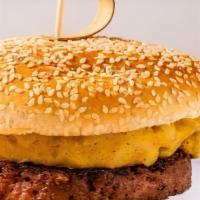 Mac & Cheese Burger · Choice of plant-based patty, choice of topping, choice of condiments.