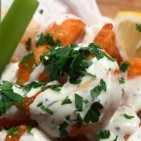 Cup O' Buffalo Shrimp · Spicy. With ranch dressing.