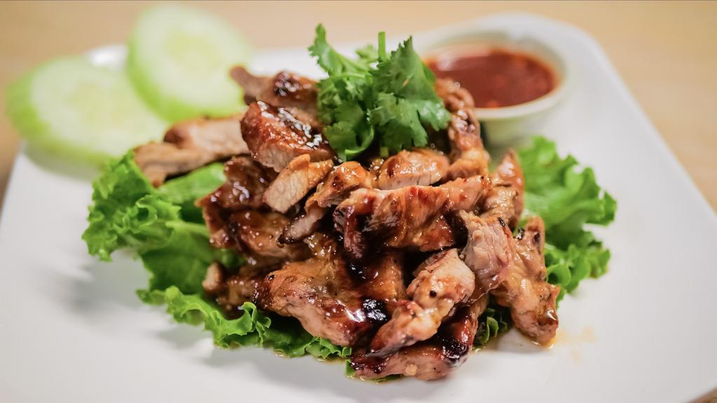 A-1. B.B.Q Pork Tender · Grilled marinated pork served with spicy ‘jaew’ sauce.