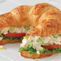 Chicken Salad Sandwich Lunch · Croissant with all white meat chicken salad, lettuce and tomato.
