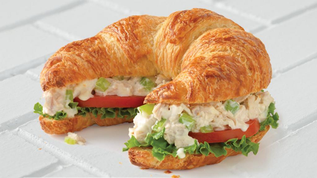 Chicken Salad Sandwich Lunch · Croissant with all white meat chicken salad, lettuce and tomato.