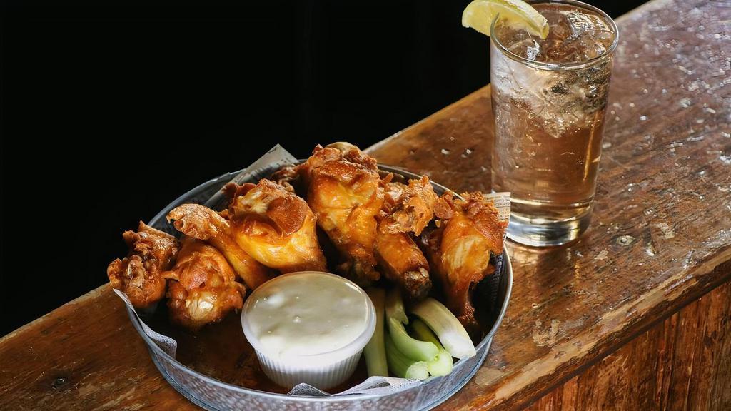 Authentic Buffalo Wings · Blue cheese.