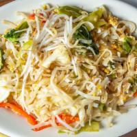 Pad Thai · Gluten free. Thailand's national dish, our secret recipe. Rice noodles, egg, bean sprouts, g...