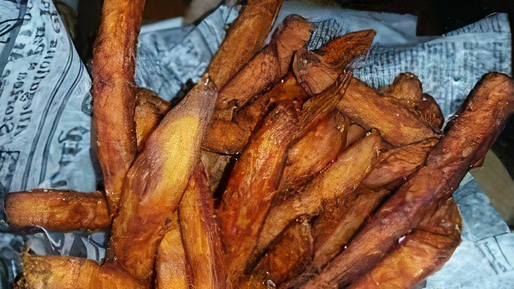Sweet Potato Fries · Crispy fried sweet potato fries.