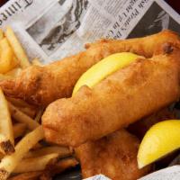 Fish & Chips · Beer-battered Alaskan cod, served with British-style fries and malt vinegar