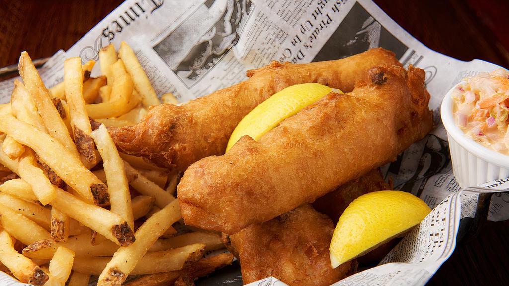 Fish & Chips · Beer-battered Alaskan cod, served with British-style fries and malt vinegar