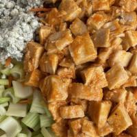 Buffalo Chicken Salad · Buffalo chicken, shredded carrots, chopped celery, crumbled blue cheese.