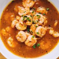 Shrimp With Garlic Sauce · Fresh garlic, salt, pepper, peruvian red pepper, white wine, and tomato sauce marry in this ...