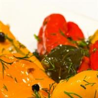 Marinated Sweet Peppers · In homemade brine.