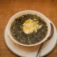 Green Borsch · Vegetarian, gluten-free. Hot or Cold, spinach soup.
