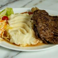 Skirt Steak · Gluten-free. Specially marinated in red wine sauce, grilled to your taste.

Consuming raw or...