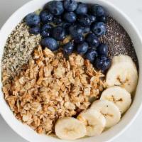 Coco Kale · Coconut Milk, Acai, Banana, Kale, Spinach. 
Topped with Granola, Bananas, Blueberries, Chia ...