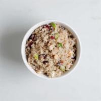 Quinoa & Cranberry Salad · Quinoa, walnuts, dried cranberries, lemon juice, garlic, salt and pepper.