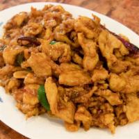 Kung Pao Chicken · Hot and spicy. Served with white rice.