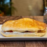 Grilled Chicken Panini · Grilled chicken, fresh mozzarella, roasted peppers, fresh basil, olive oil and balsamic glaz...