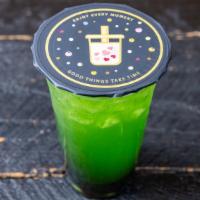 Green Apple Flavored Tea · served with boba