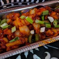 Chicken Vindaloo · fiery hot sauce, sun-dried Kashmiri red chili, potato, tamarind