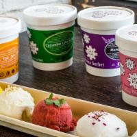 Homemade Ice Cream & Sorbet · One pint of all-natural homemade ice cream or sorbet, with a variety of flavor choices.