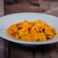 Panang Curry · Spicy. Panang chili paste with bell pepper, green bean, carrot, kaffir leaves, and coconut m...