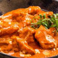 Butter Chicken + Rice · Traditional murgh makhani butter chicken with your choice of meat or seafood, from our India...