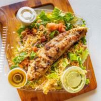 Salad · Your choice of meat: steak, chicken, pork, lengua, grilled fish. Lettuce, pico de gallo, sou...
