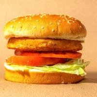 Chicken Sandwich · Fried chicken patty (halal) served with mayo, lettuce and tomato on a fresh burger bun