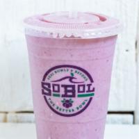 The Sb · Strawberry, banana, and soy milk.

Please specify any allergies.