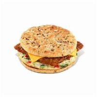 Power Breakfast Sandwich · Power through your day with Veggie Egg White Omelet, turkey sausage, and cheese on our Multi...