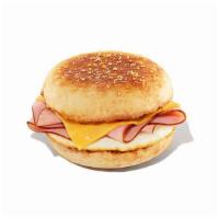 Ham Egg And Cheese Breakfast Sandwich · A tasty combination of ham, egg and cheese on your choice of bread. Max 12 per order.