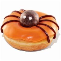 Spider Donut · A frightfully delicious munchkin topped donut.