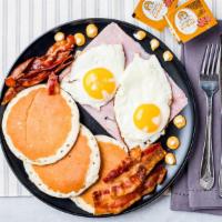 Grand Slam · 2Pancakes, eggs, bacon, ham
