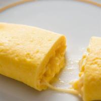 Cheese Omelette · Three eggs and cheese.
